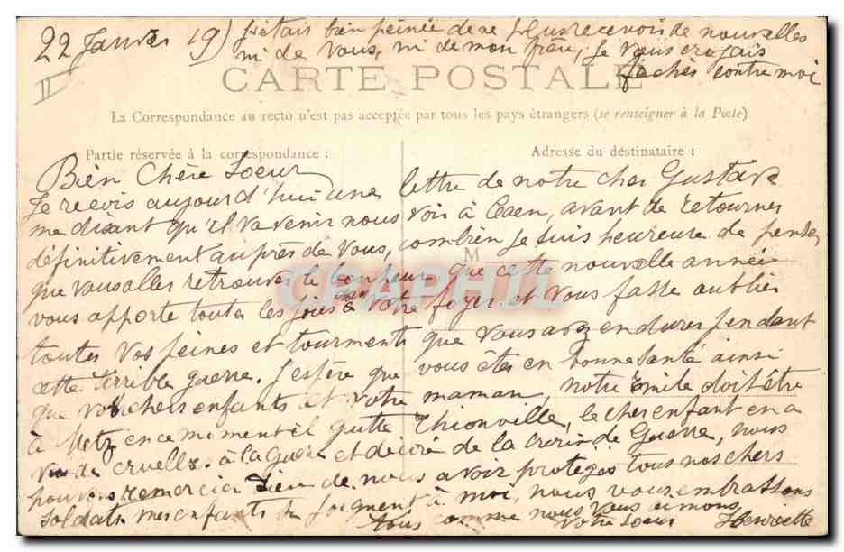 CAEN — L'Hôtel de la Préfecture — L. D. — Verso