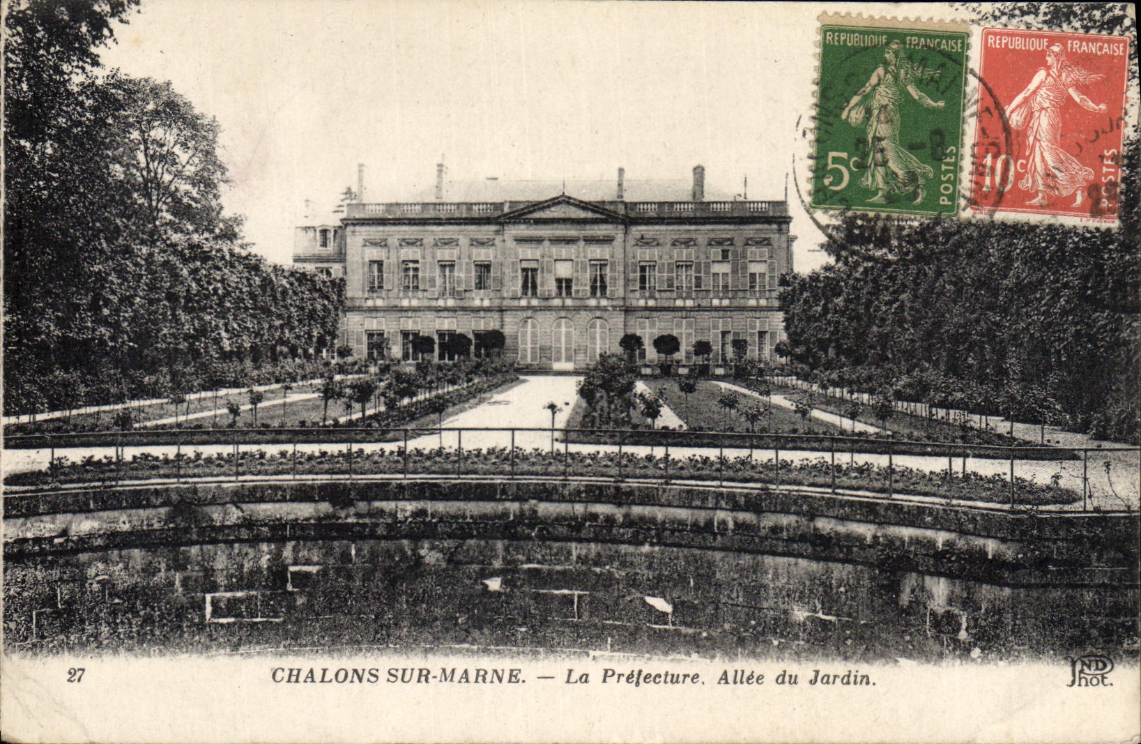 CPA Prefecture Allee du jardin Chalons sur Marne 