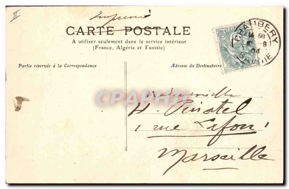 CPA Prefecture Chambery  — Verso
