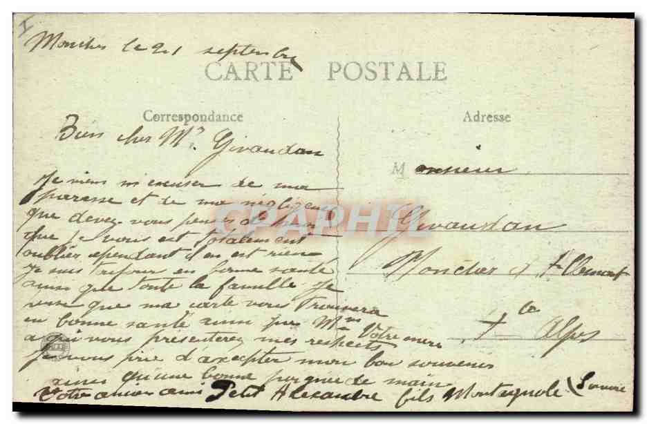CPA Prefecture Cour interieure Chambery  — Verso