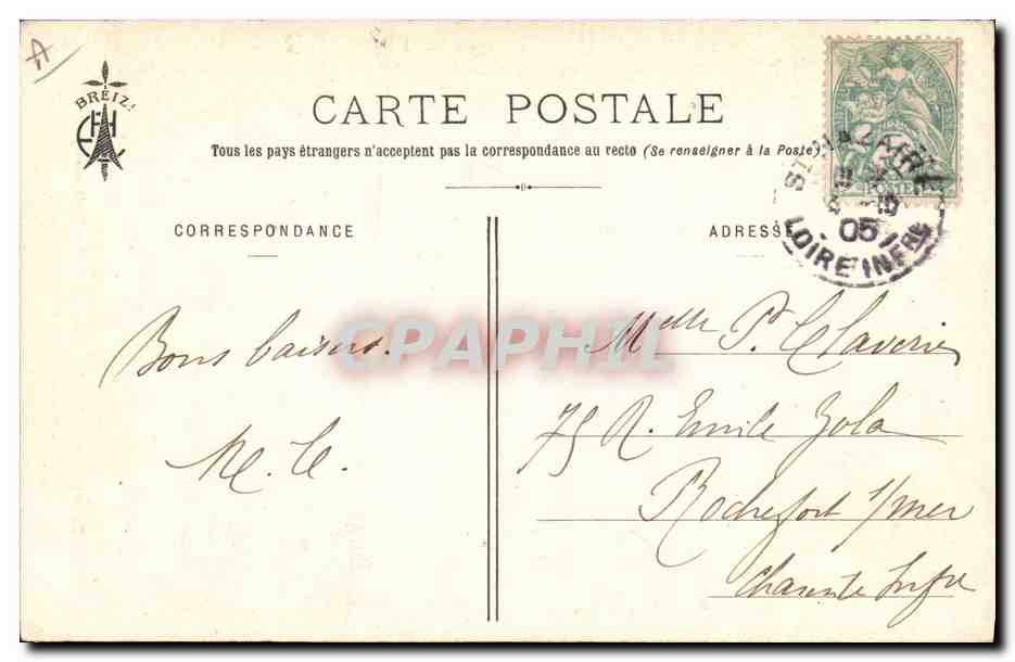 CPA Folklore Rosporden   — Verso