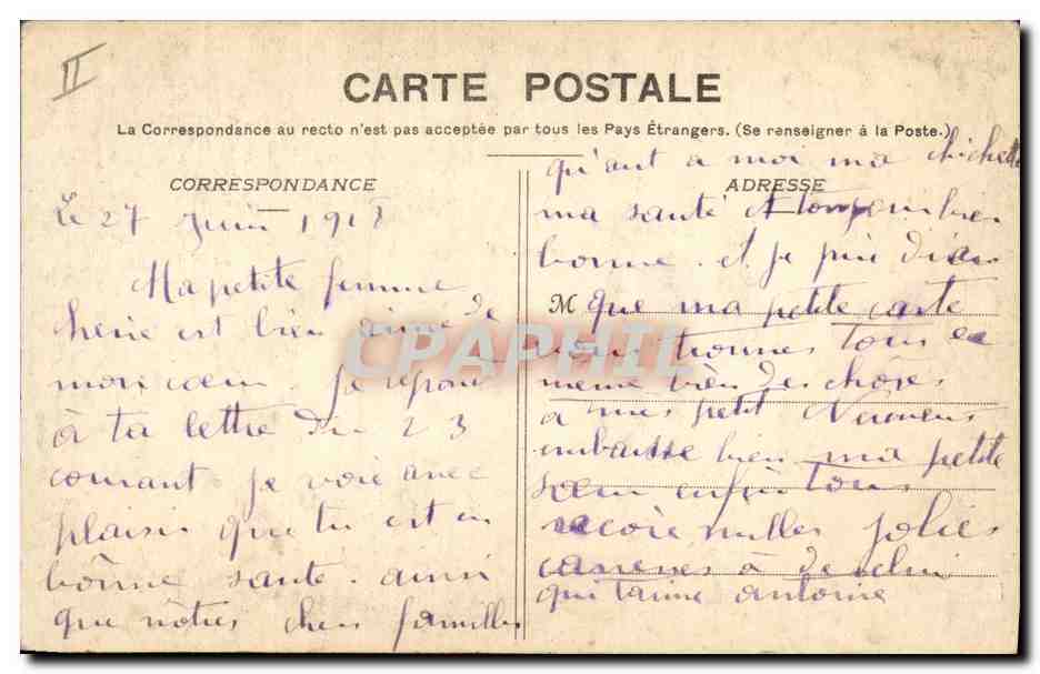 CPA Folklore La foret de Fouesnant Cerises — Verso