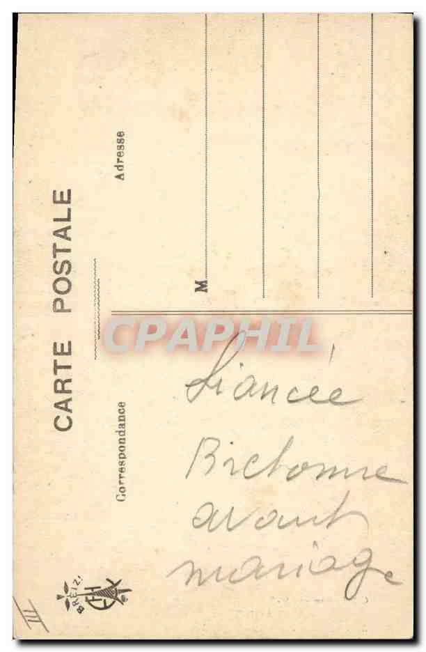 CPA Folklore Bretagne La fille bien gardee  — Verso