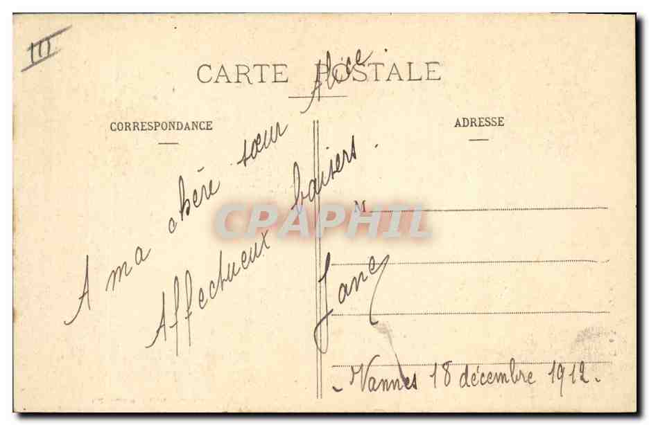 CPA Folklore Une Vannetaise  — Verso
