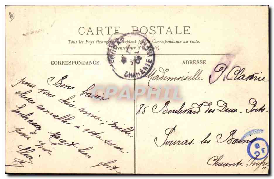 CPA Folklore Batz Paludiers en costumes de maries Mariage  — Verso