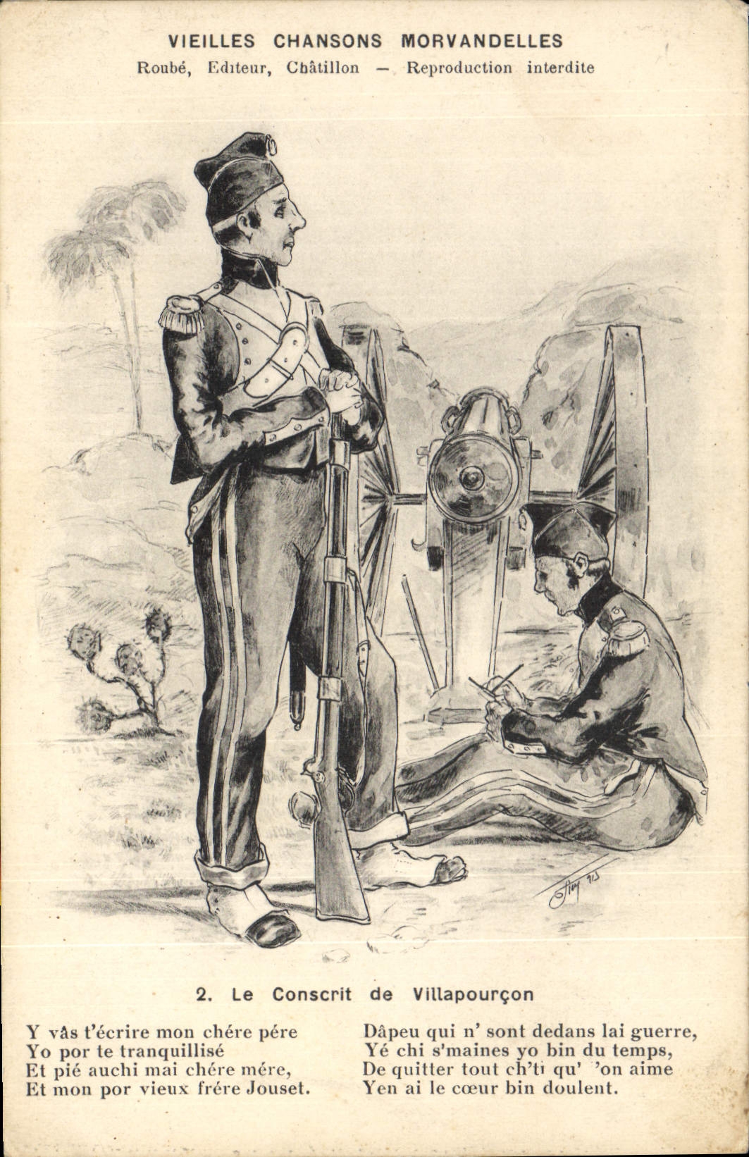 Soldats en campagne — Le Conscri de Villapourçon — Roubbé, Châtillon