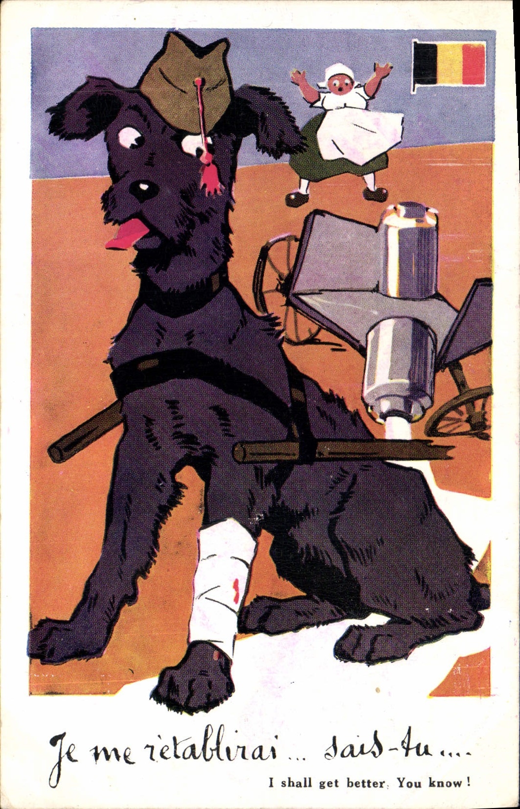 Chien soldat blessé — Belgique — éditeur inconnu, n° de série non visible