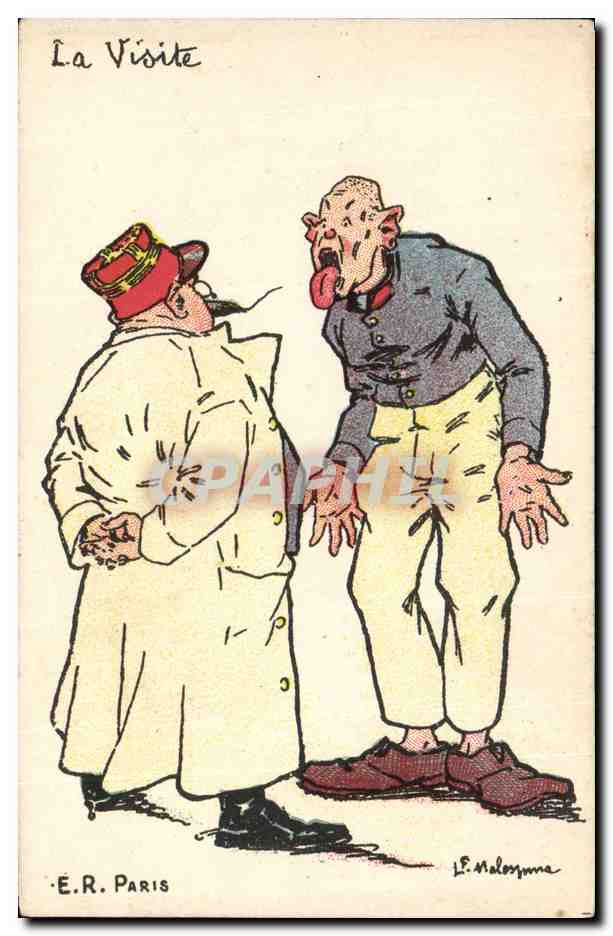 La Visite — caricature de L. Molossona — E.R. Paris