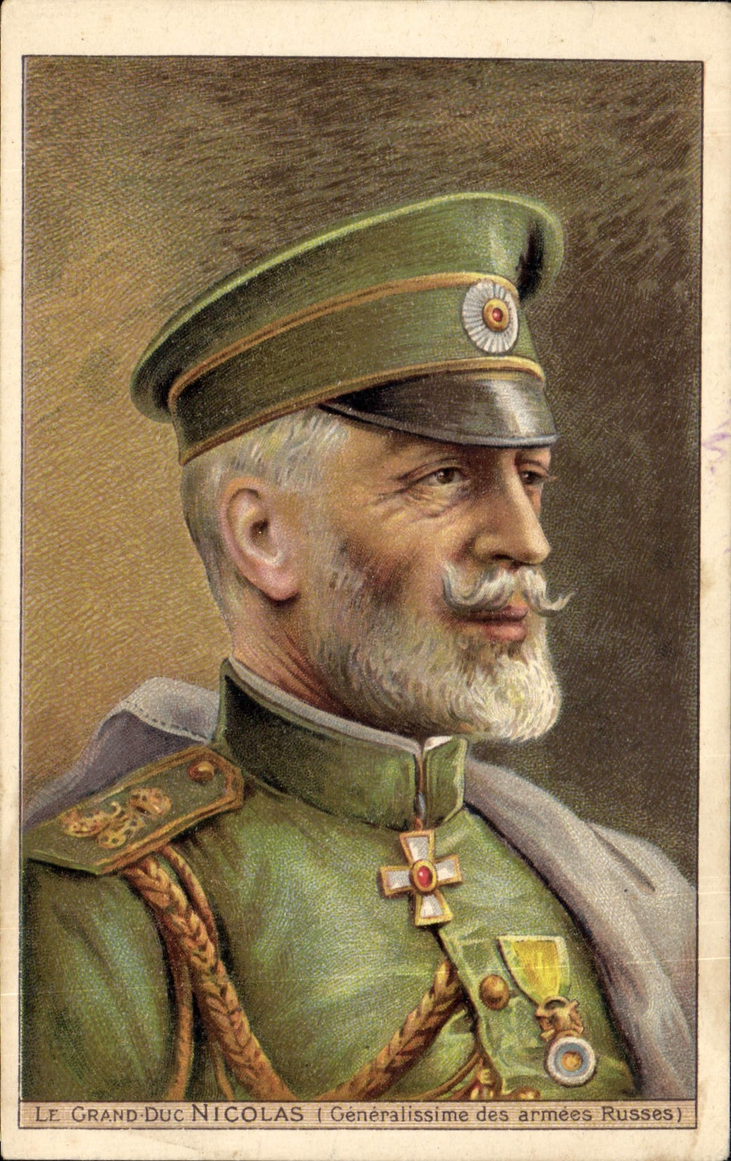 CPA Militaria Le Grand Duc Nicolas Generalissime des Armees Russes Russie Russia Publicite Solutatio