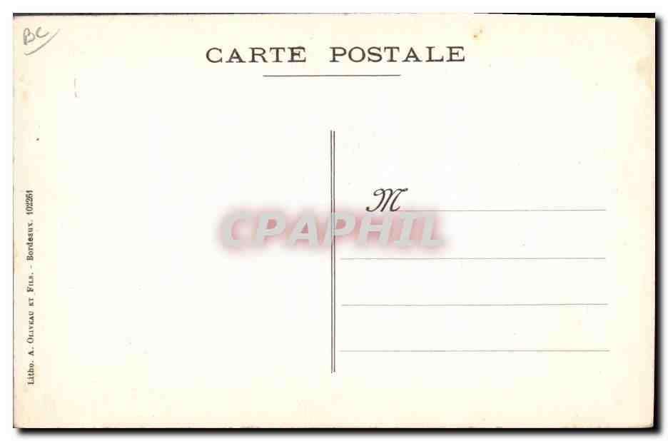 Cazaux-City — caricature aérienne avec ange armé — L’Impresario, n° X — Rückseite