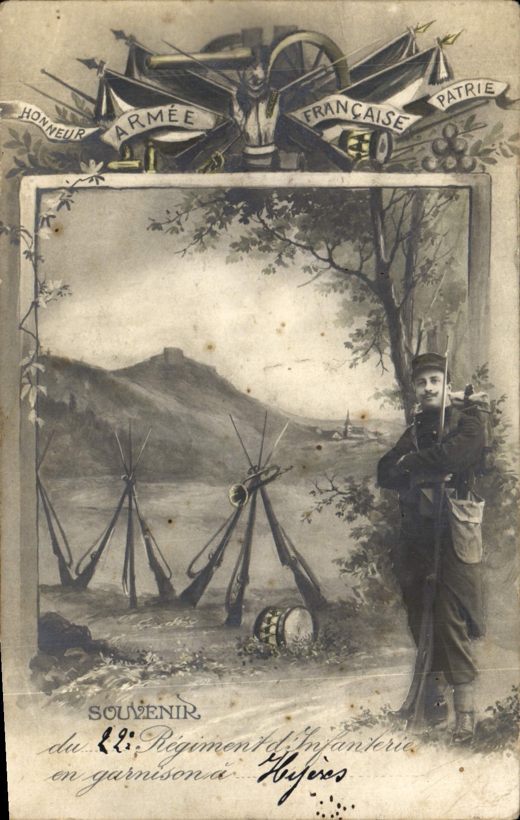 Souvenir du 22e Régiment d'Infanterie en garnison à Hujères — Éditeur non identifié