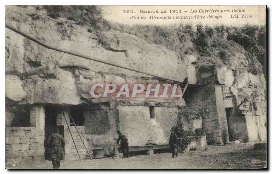 CPA Carrieres pres Reims d'ou les Allemands viennent d'etre deloges