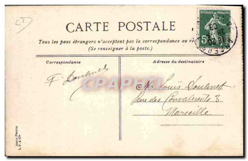 CPA Carrieres Trelaze La mise en rangees des ardoises — Rückseite