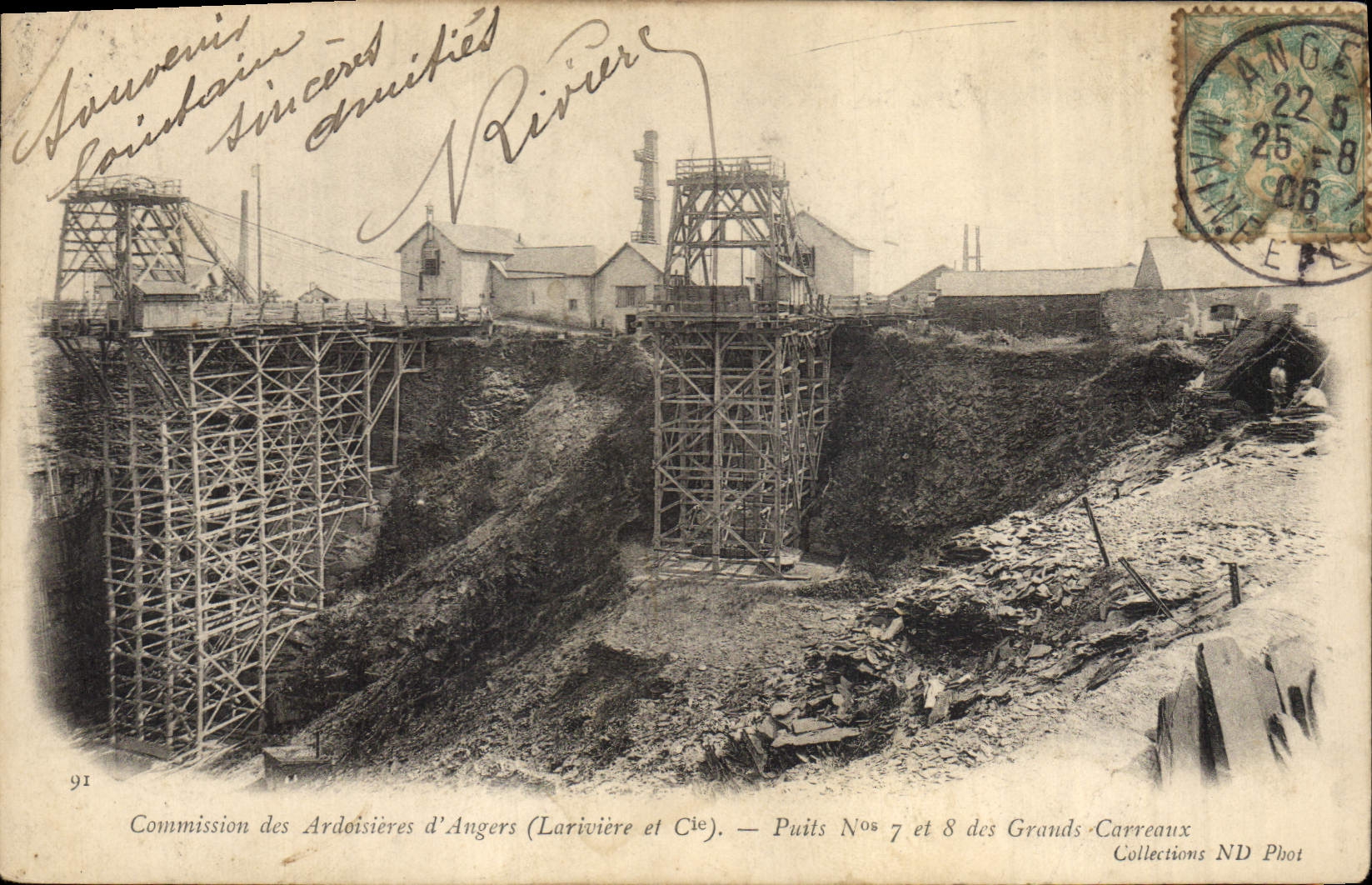 CPA Commission des ardoisieres d'Angers Lariviere Puits des Grands Carreux