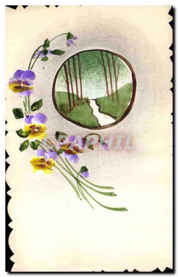 CPA Fantaisie (dessin a la main) Fleurs 