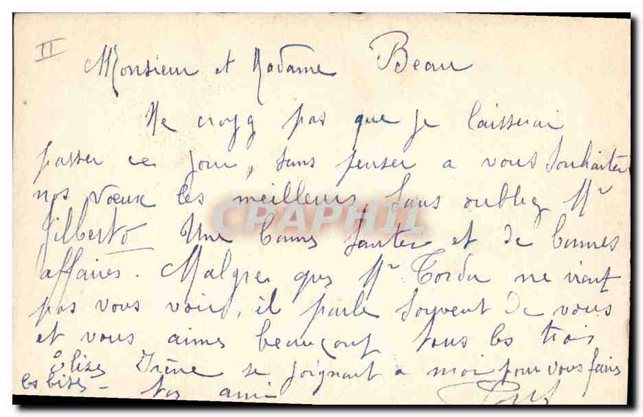 Bouquet de violettes dans un panier — Bonne Année — Ponss — Rückseite