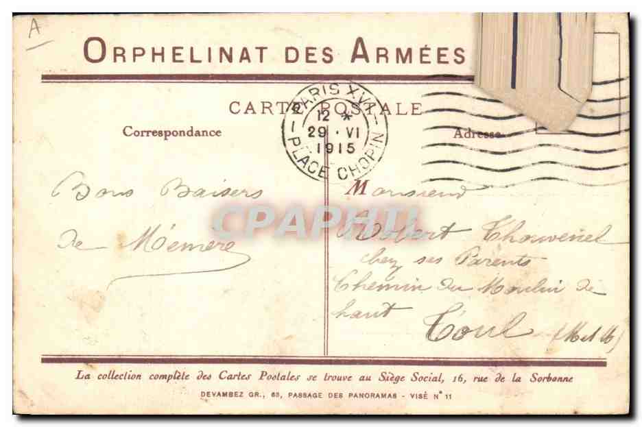 Le Général — dessin animé — éditeur Devambez Gr. n°11 — Verso