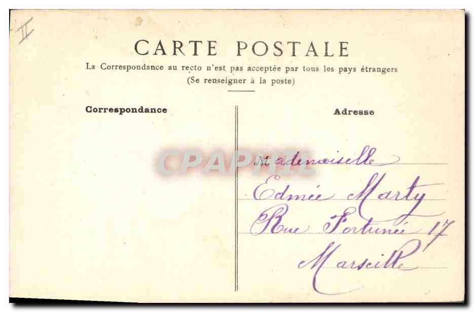 Fleurs de trèfle — Carte de vœux pour la marraine — Edmée Roche — Rückseite