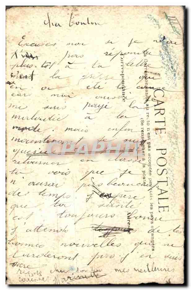 CPA Fantaisie (dessin a la main) Fleurs  — Rückseite