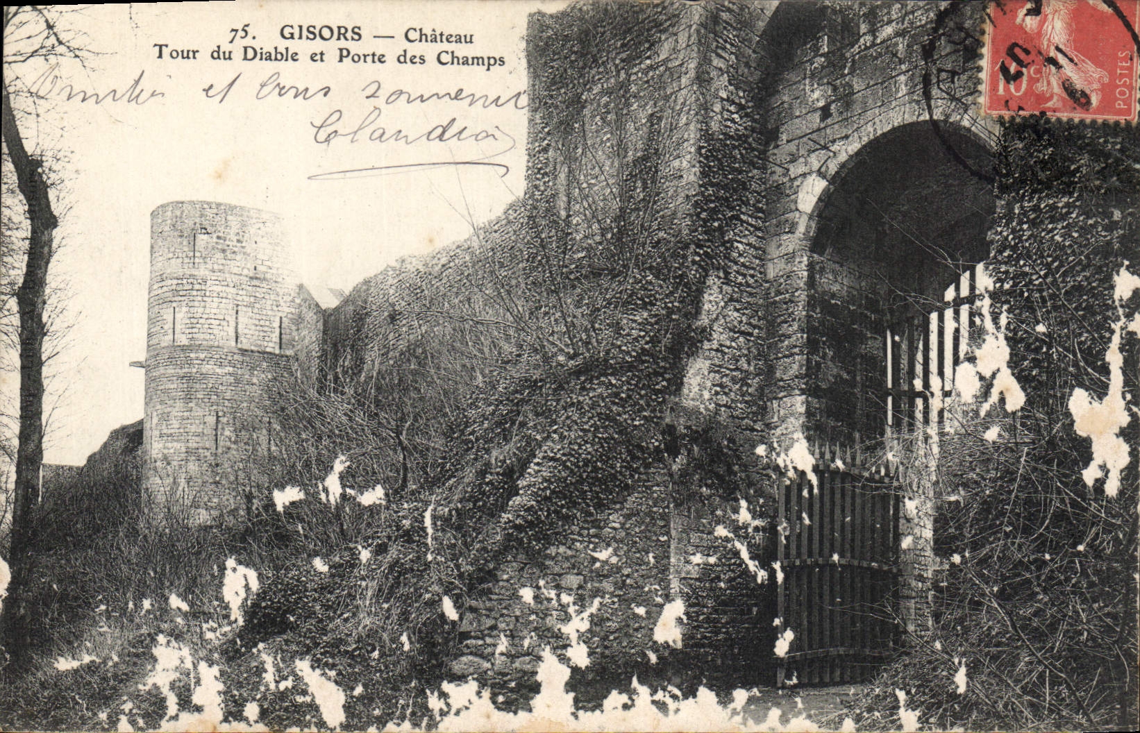 CPA Chateau Tour du Diable et porte des champs Gisors 