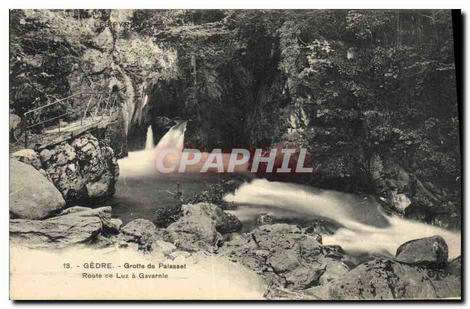 CPA Grotte de Palasset Route de Luz a Gavarnie Gedre Grottes  