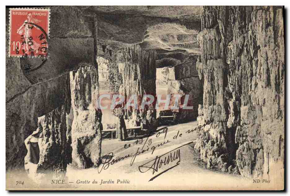 CPA Grotte du jardin public Nice Grottes  