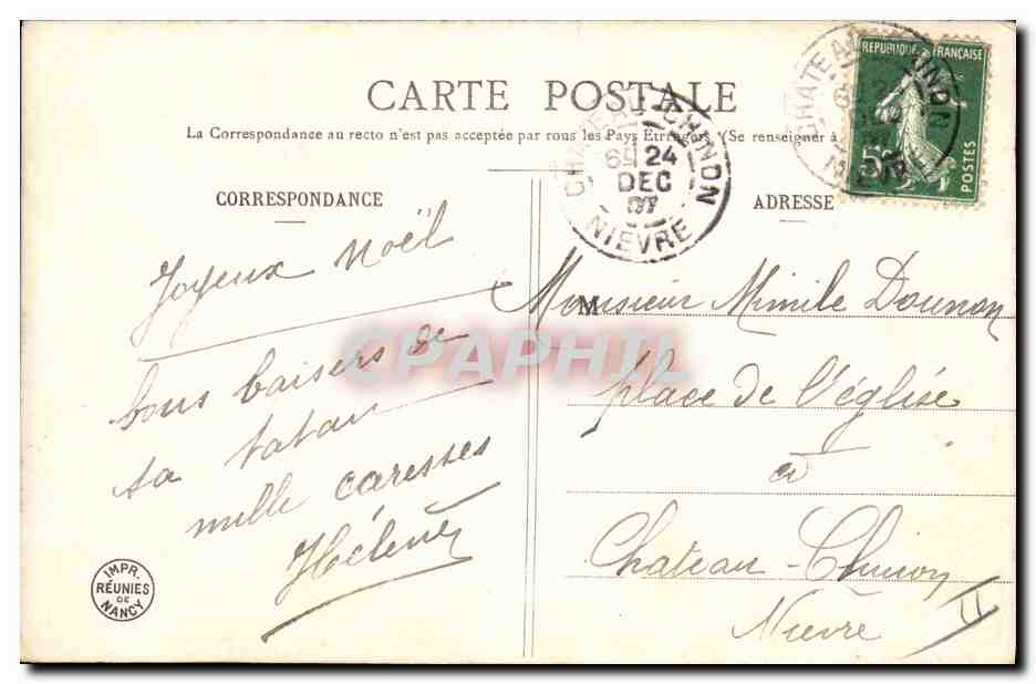 CPA Fantaisie Enfant Poupee Noel  — Rückseite