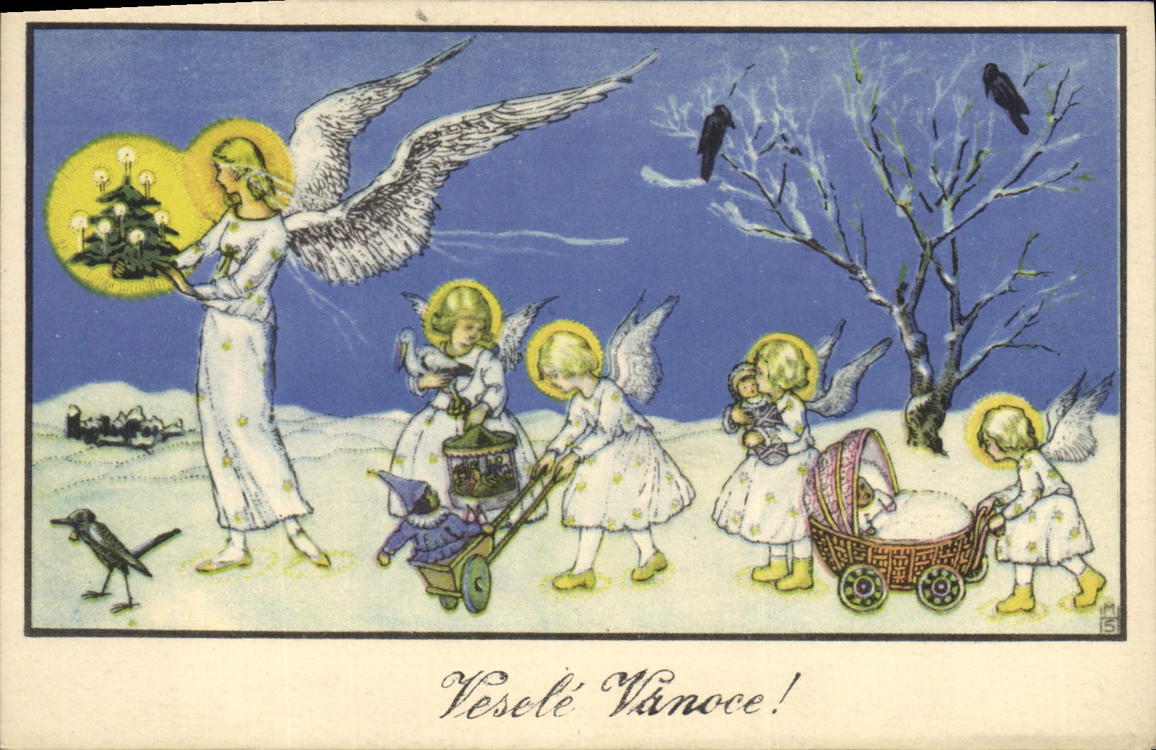 CPA Fantaisie Enfant Poupee Anges 