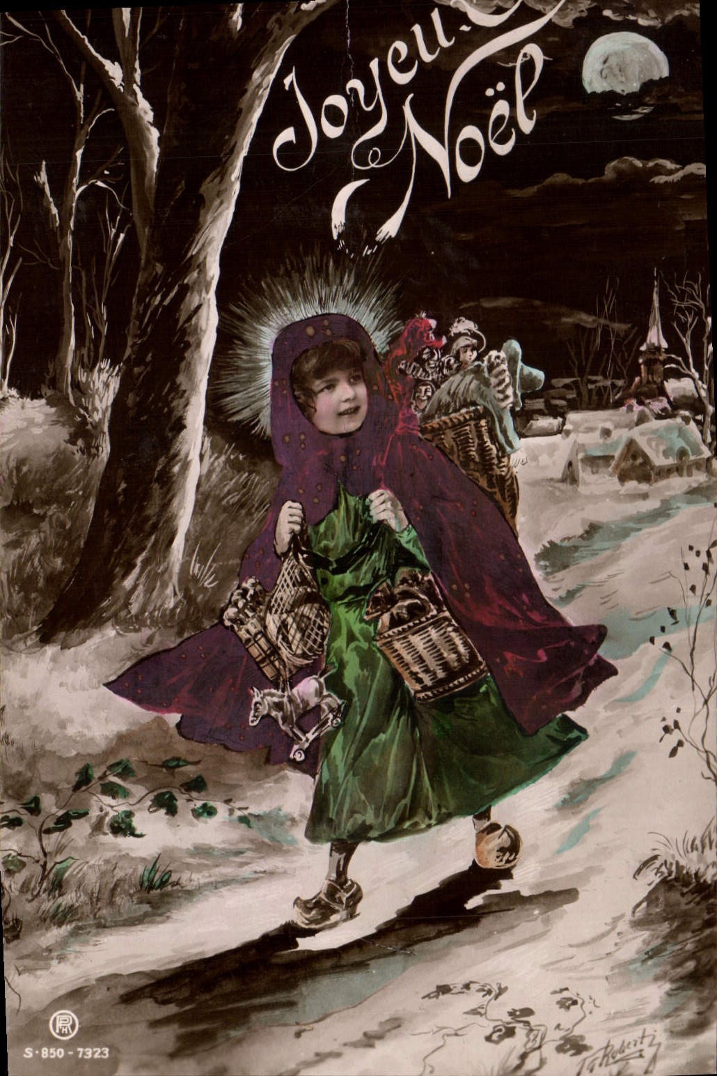 CPA Fantaisie Enfant Poupee Noel 