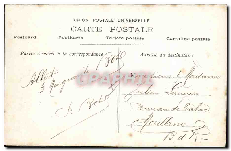 CPA Fantaisie Enfant Poupee Avion Aviation  — Rückseite
