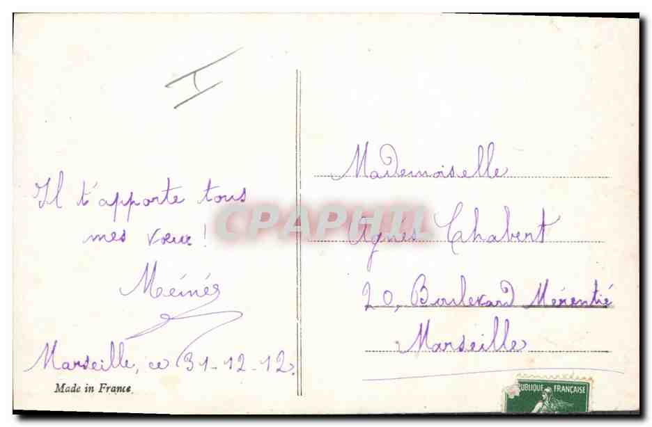 CPA Fantaisie Homme  Poupee   — Rückseite