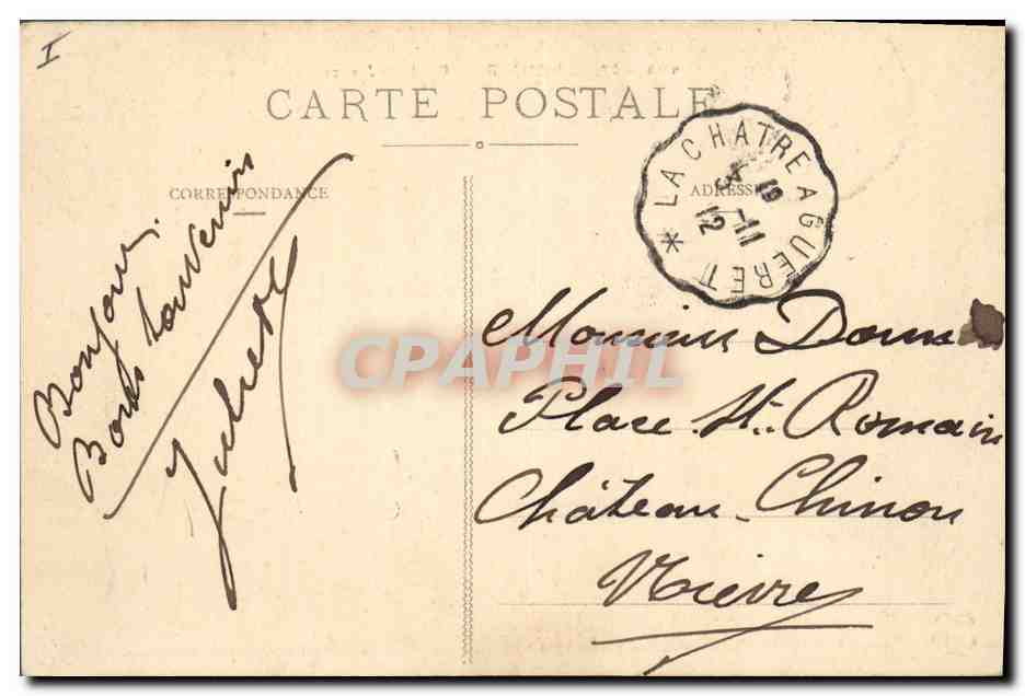 CPA Palais de justice La Chatre  — Verso