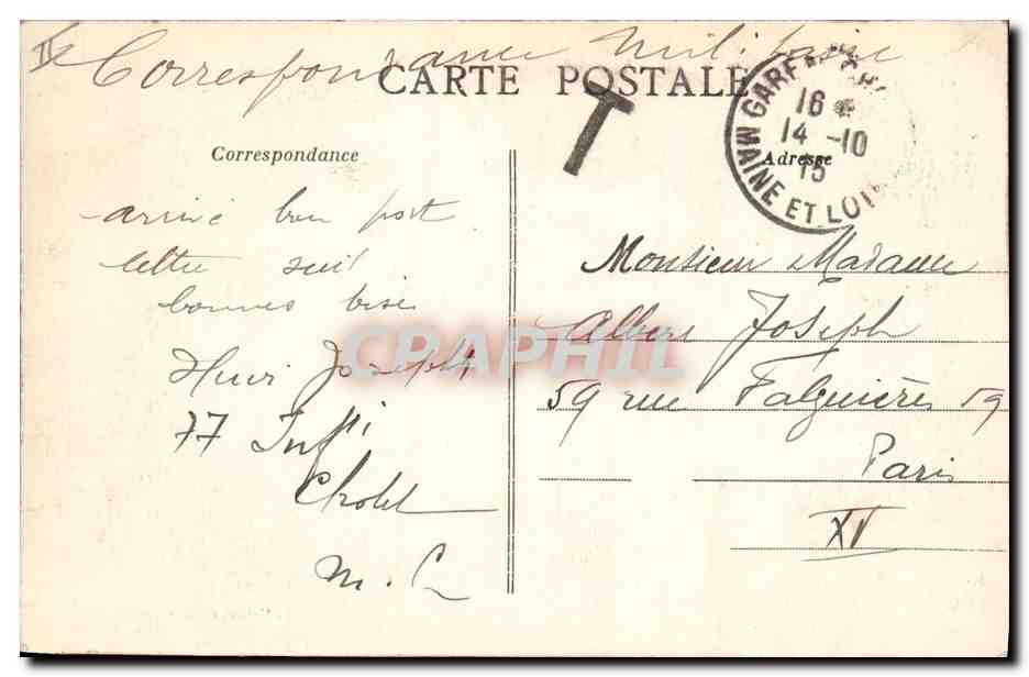 CPA Palais de justice et jardin du Mail Cholet  — Verso