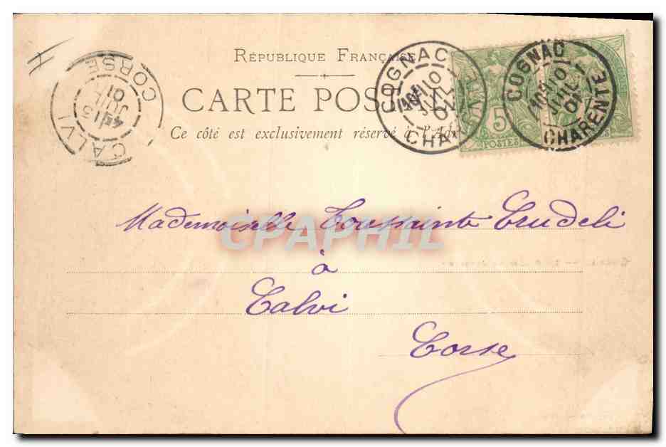 CPA Palais de justice Cognac  — Verso