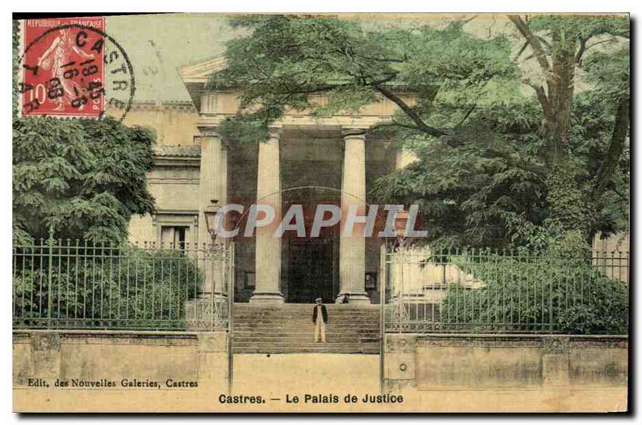 CPA Palais de justice Castres (carte toilee) 