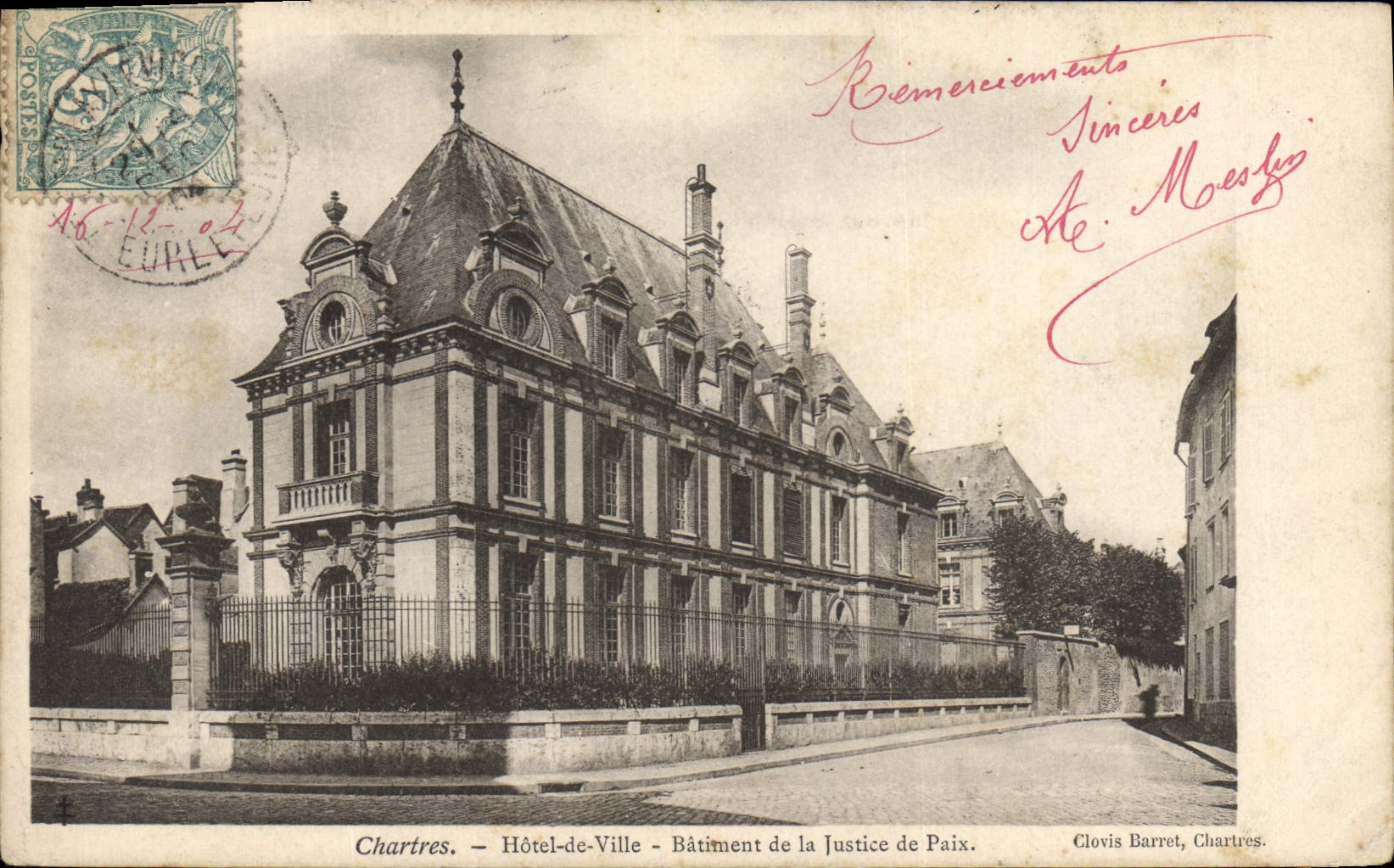 CPA Palais de justice Chartres Hotel de ville Batiment de la Justice et Paix  