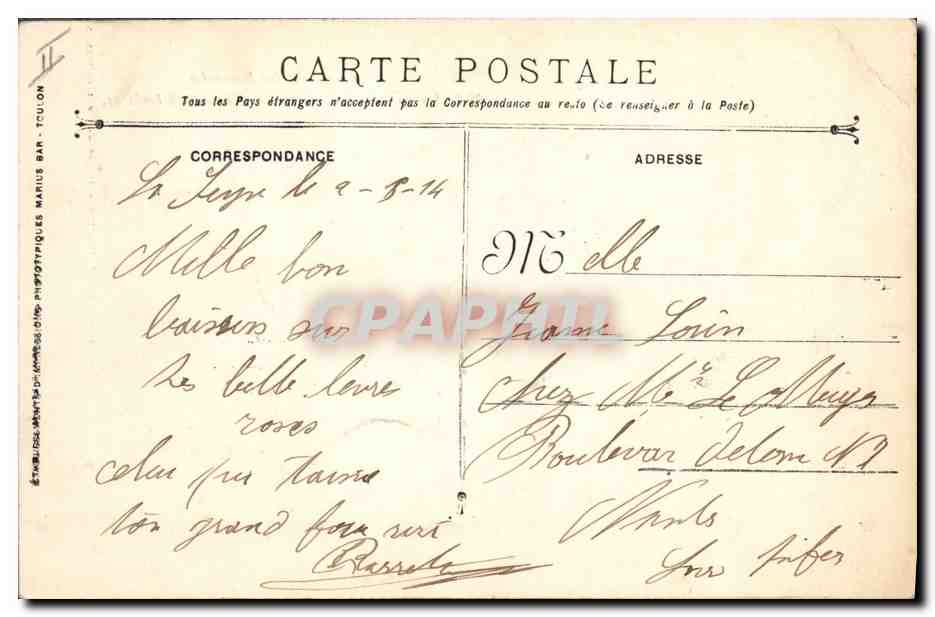 Kruiser Condorcet — Franse Militaire Marine — Uitgever Condorcet, n°20.4 — Achterkant