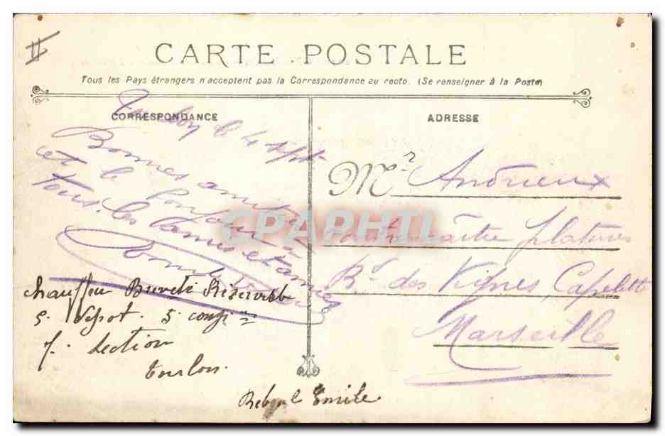 Condorcet — Cuirassé d'Escadre à turbines — Marine Militaire Française — Verso