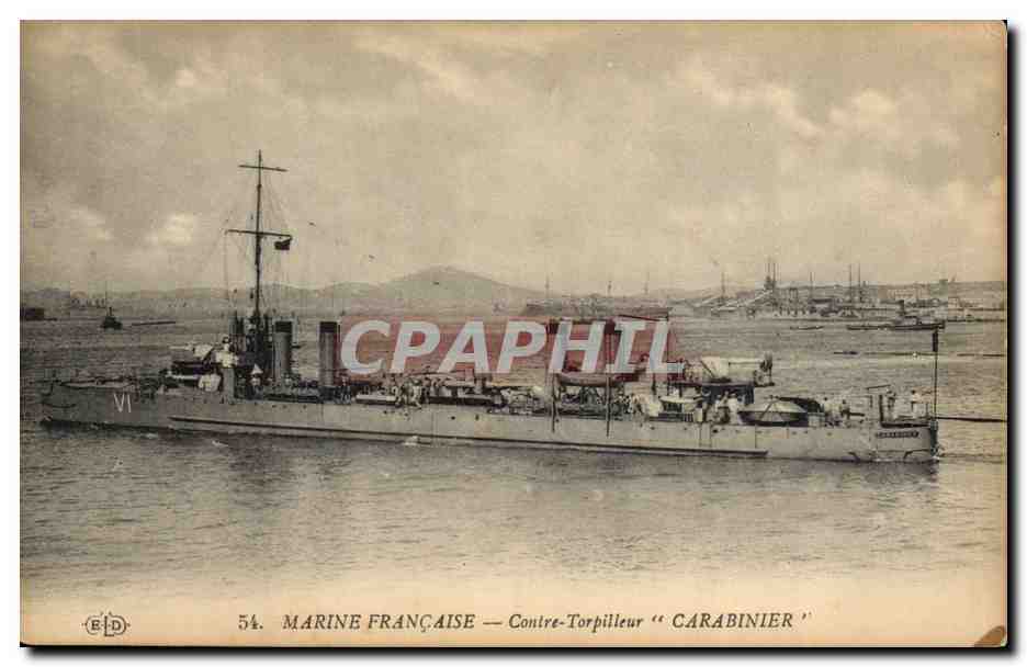 Marine Française — Contre-Torpilleur "Carabinier" — Éditeur E.D. n°54