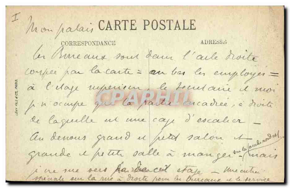 CPA Chalon sur Saone Prefecture — Verso
