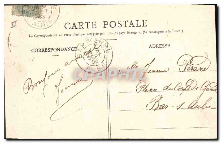CPA Chaumont Prefecture — Verso