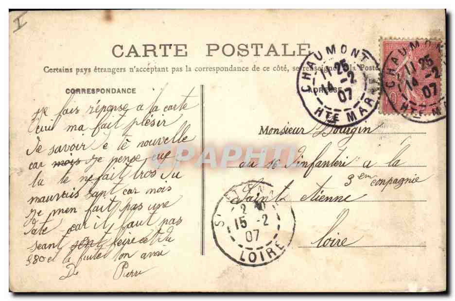 CPA Chaumont Prefecture — Verso