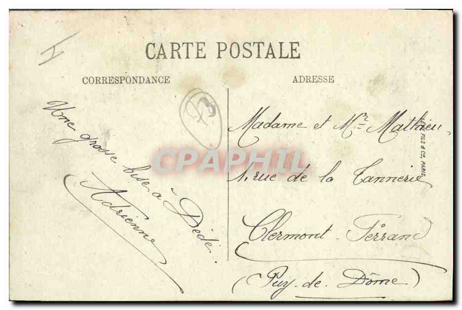 CPA Chambery Prefecture — Verso