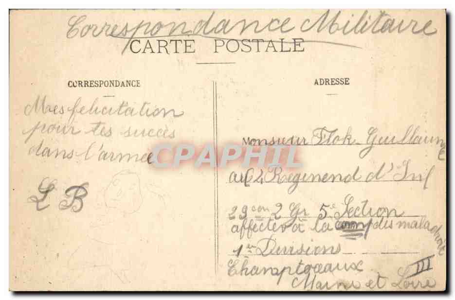 CPA Folklore Costume de Baud  — Verso
