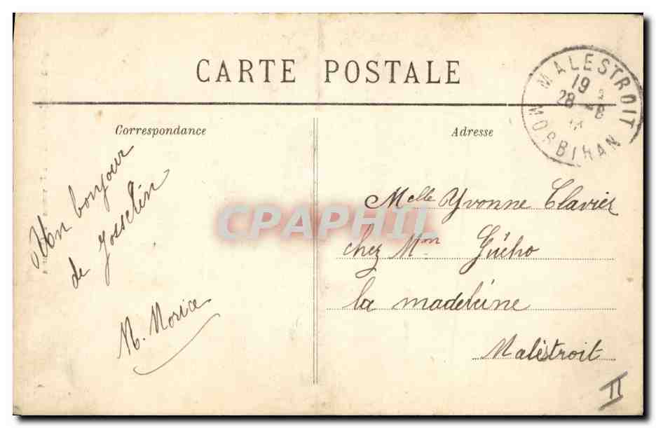 CPA Folklore Un jeune Gas des environs de Quimper — Verso
