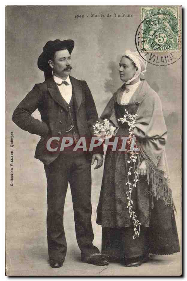 CPA Folklore Maries de Treflez Mariage