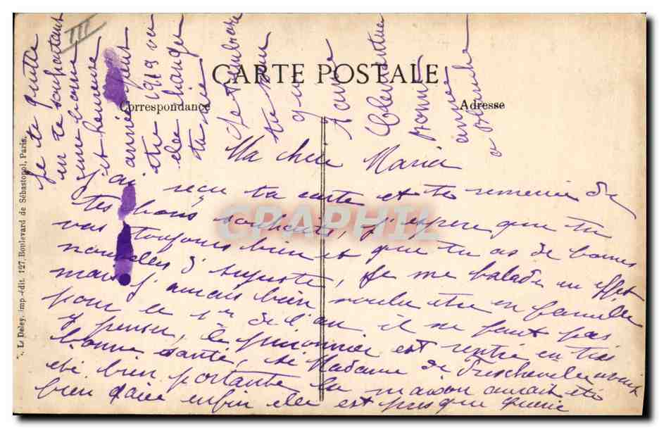 CPA Folklore Pont L'Abbe Un beau gars — Verso