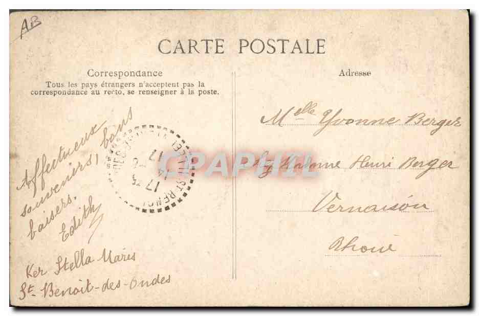 Un vétéran de Crimée - Vieux paysan de Quimper — COSTUMES BRETONS, n°330, éditeur ELD — Verso