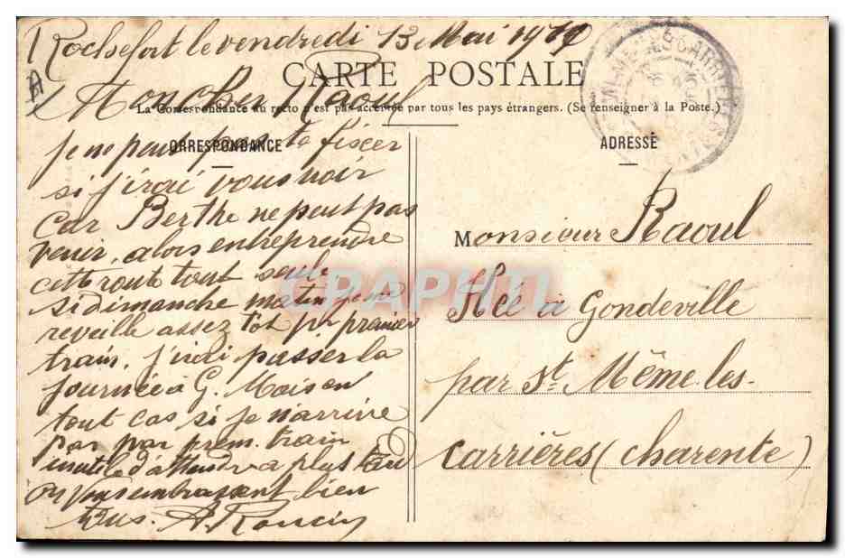 CPA Folklore Jeune fileuse de St Jean Brevelay — Verso