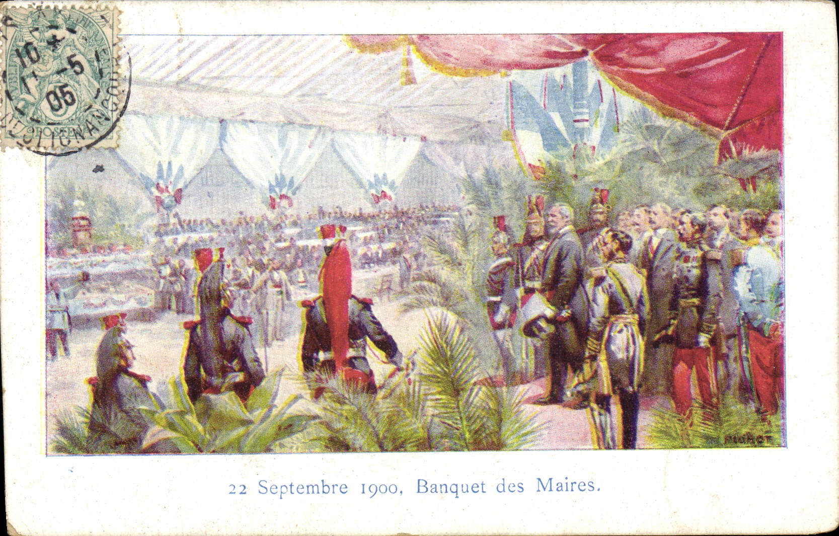 Banquet des Maires — 22 Septembre 1900 — Éditeur MIGOST, n° de série non visible
